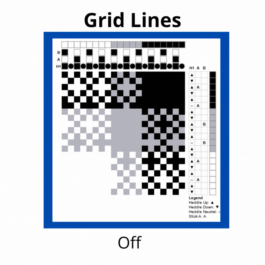 Animation showing the different grid line options